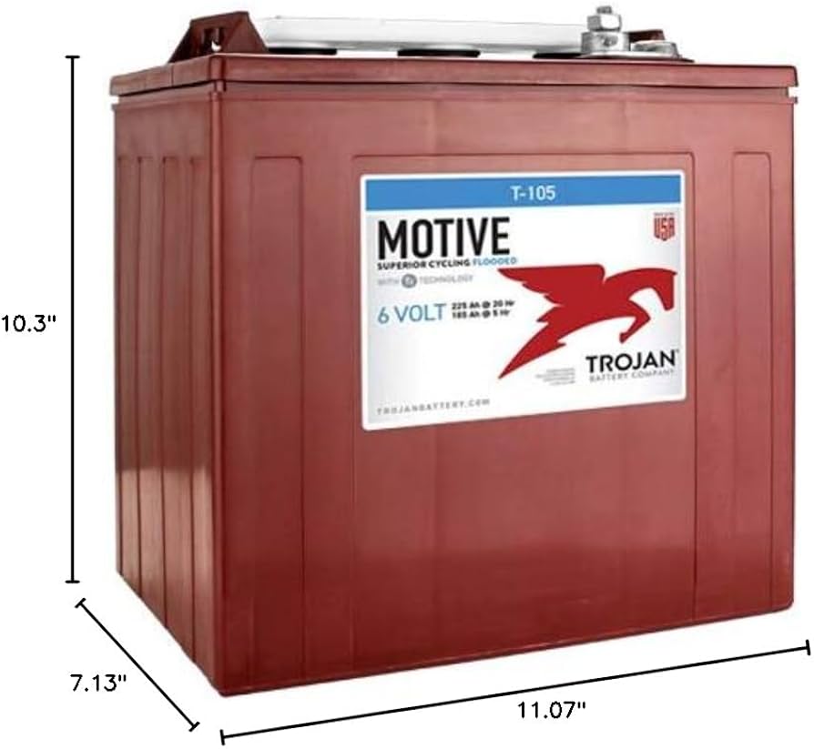 Trojan T-105 GC2 6V Flooded Lead Acid Battery for sale